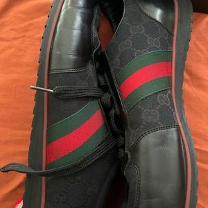 Web Accent Leather Sneakers